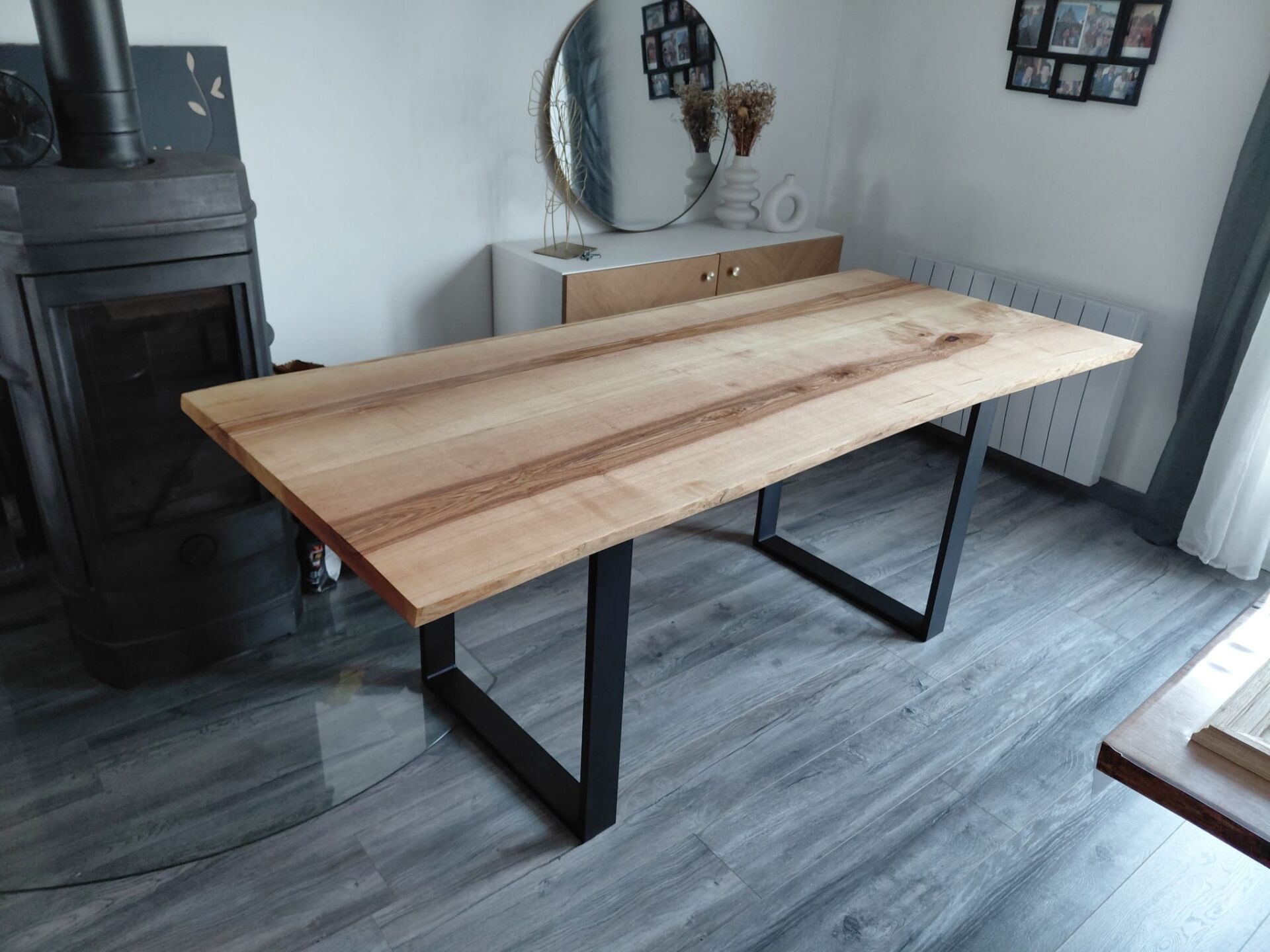 Wood metal table