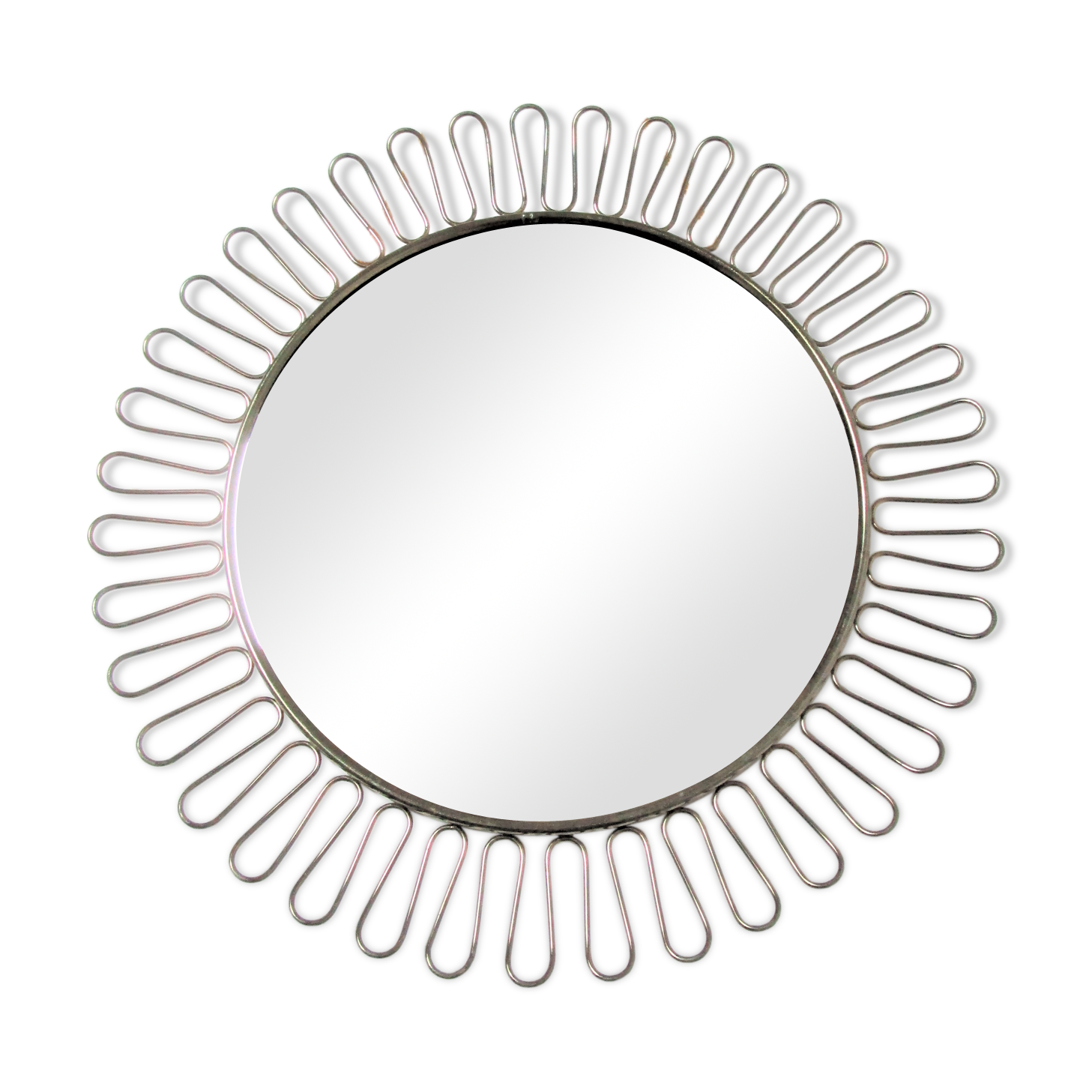 Round mirror flower vintage metal