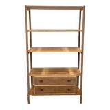 Art deco shelf display case in solid fir 20th century
