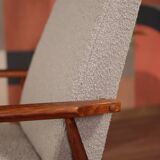 Armchair and ottoman in boucle fabric by H. Lis