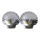 2 shell-shaped bowls in stainless steel