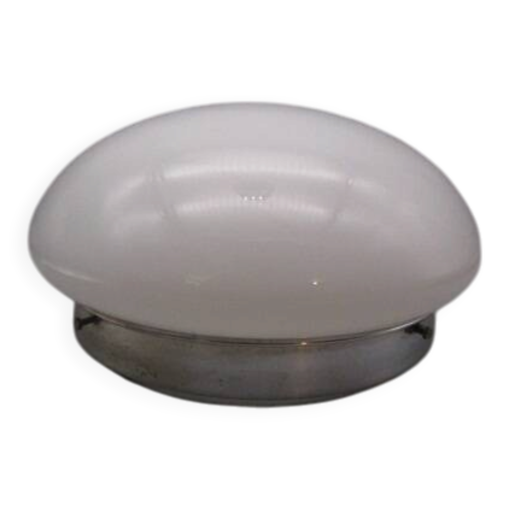 Vintage ceiling light in opaline and chrome metal
