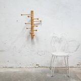 Vintage wooden wall coat rack