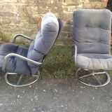 Chrome steel swivel tubular chairs