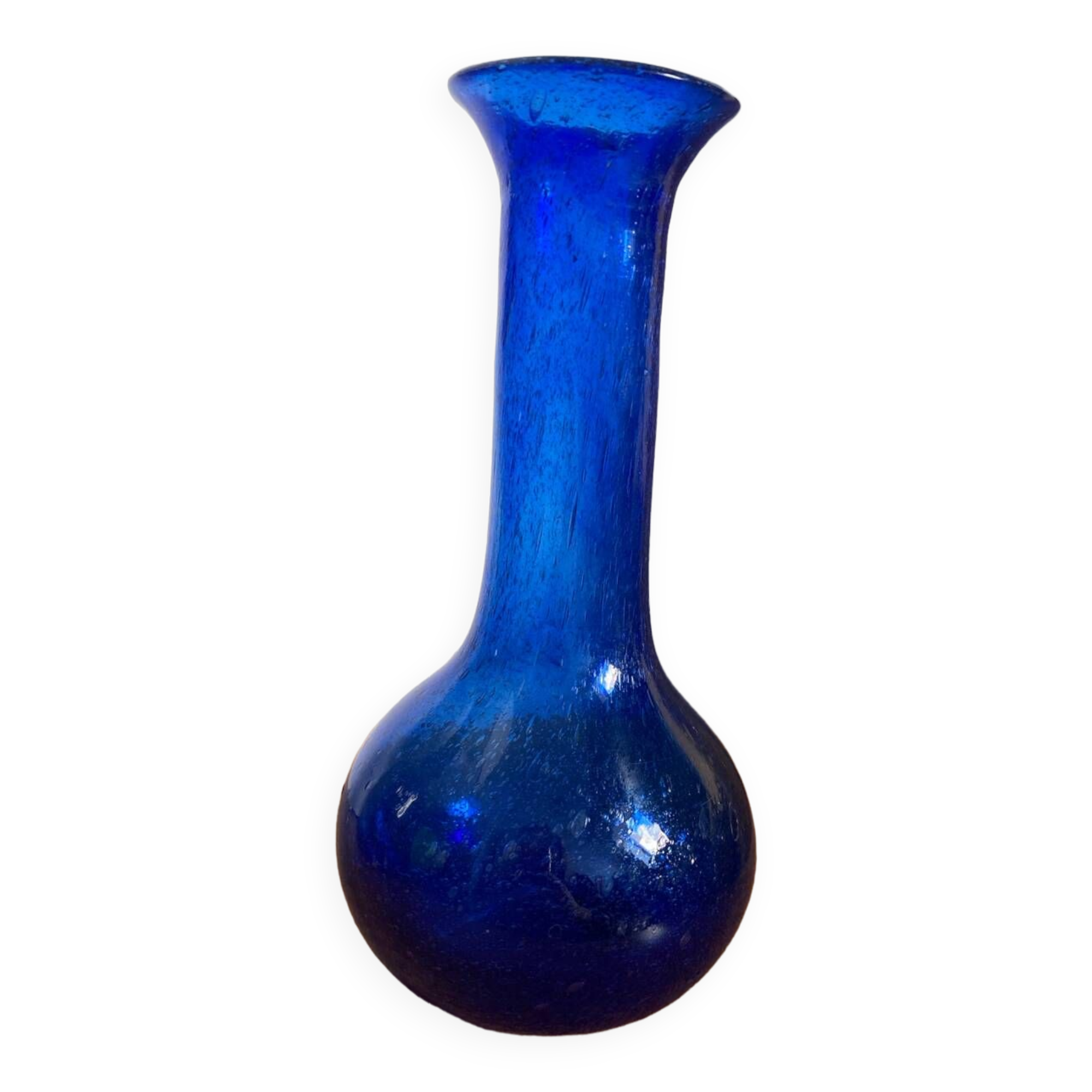 Blue blown glass vase