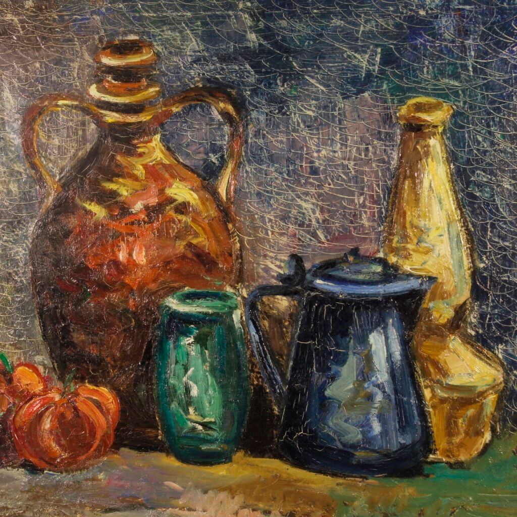 Italian still life painting in impressionist style