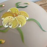 Opaline pendant light hand painted and signed