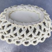 Vintage woven ceramic fruit bowl