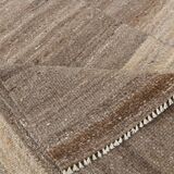 8x10 Brown & Beige Striped Large Kilim Rug, 225x309Cm