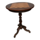 Pedestal table chessboard inlaid old pegs and staples
