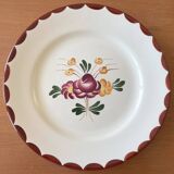 6 assiettes plates anciennes en faïence de Longchamp
