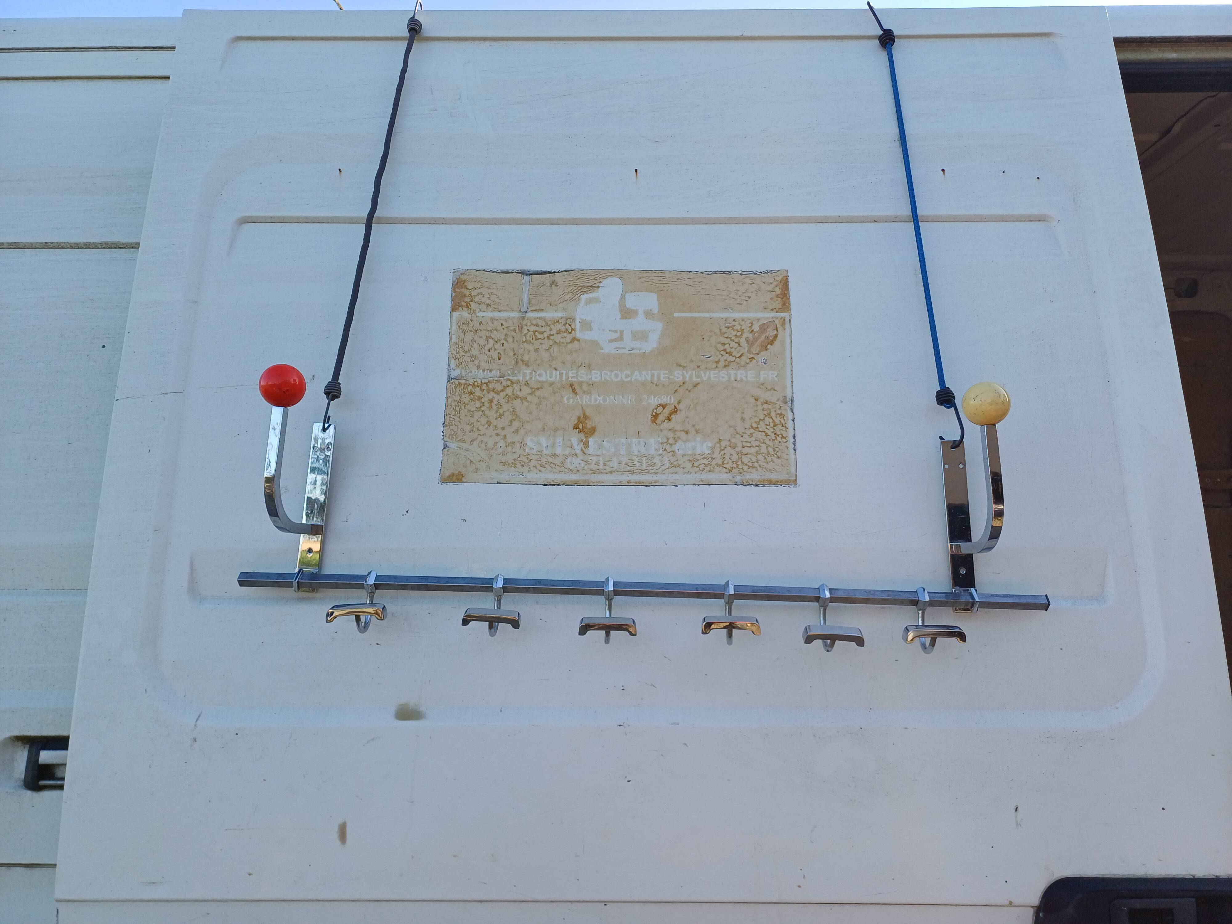 Vintage chrome coat rack and plastic balls