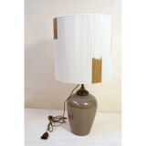 Sandstone lamp base and cotton thread lampshade, 1970s.