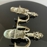 Wall lamp Mascherone Tragedia Greca in silver cast alloy