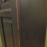 Black painted linen press wardrobe