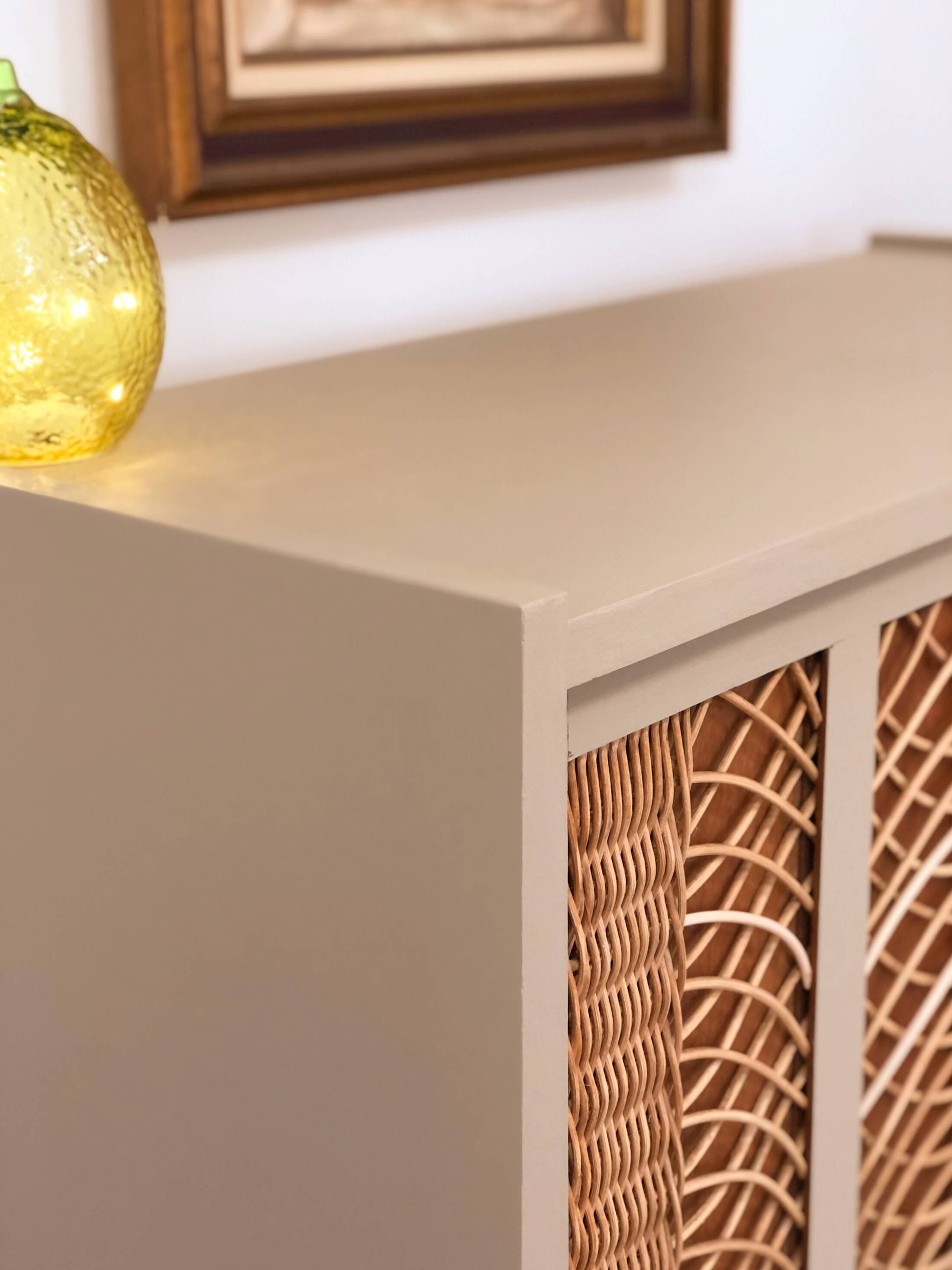 60s/70s wardrobe in wood and rattan
