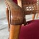 Set of 4 Louis XV style chairs in cherry wood – canework and burgundy velvet
