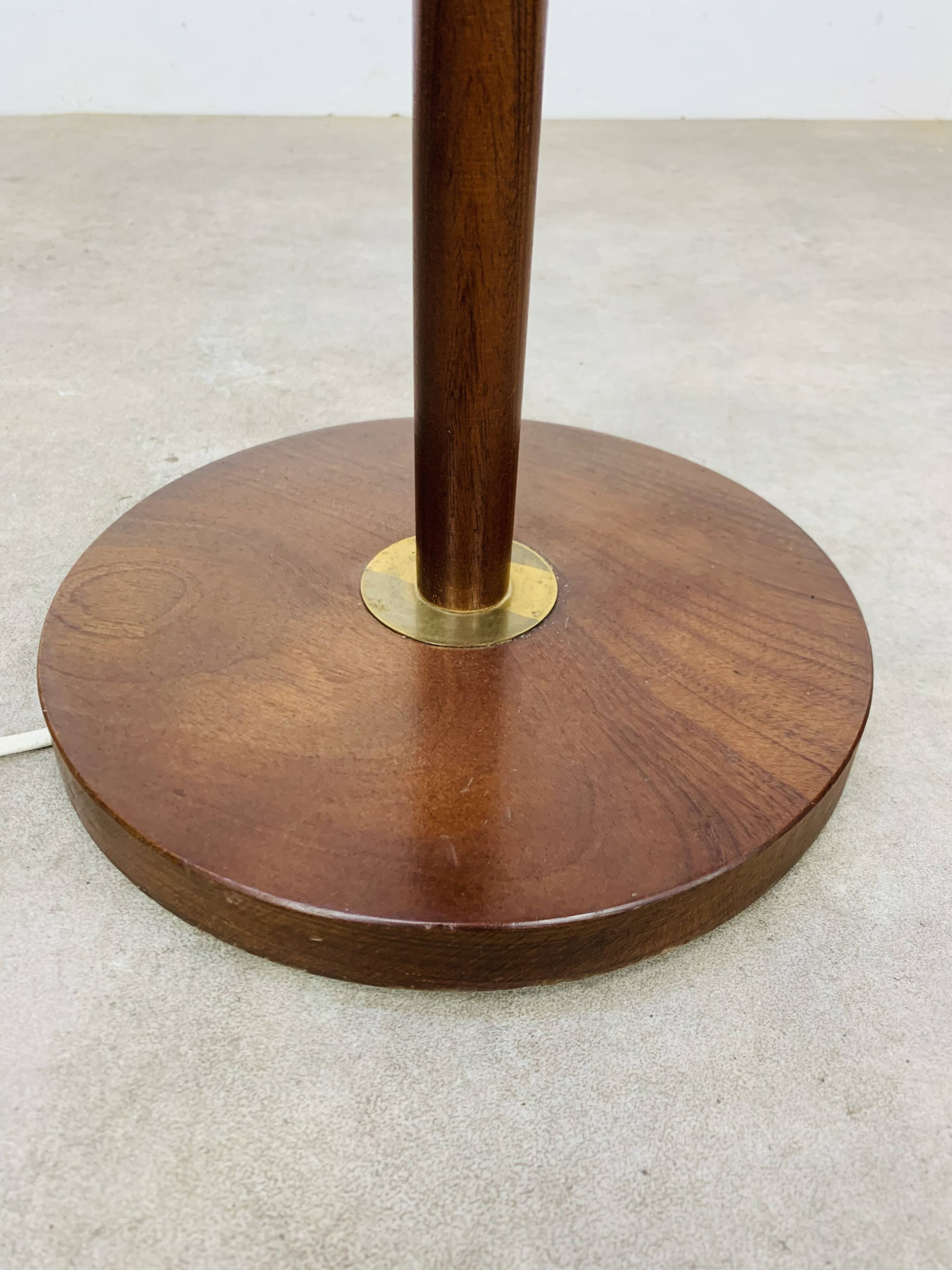 Scandinavian teak and brass floor lamp, 1960s
