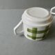 Lot de 5 tasses à café, décor torchon vert, années 70