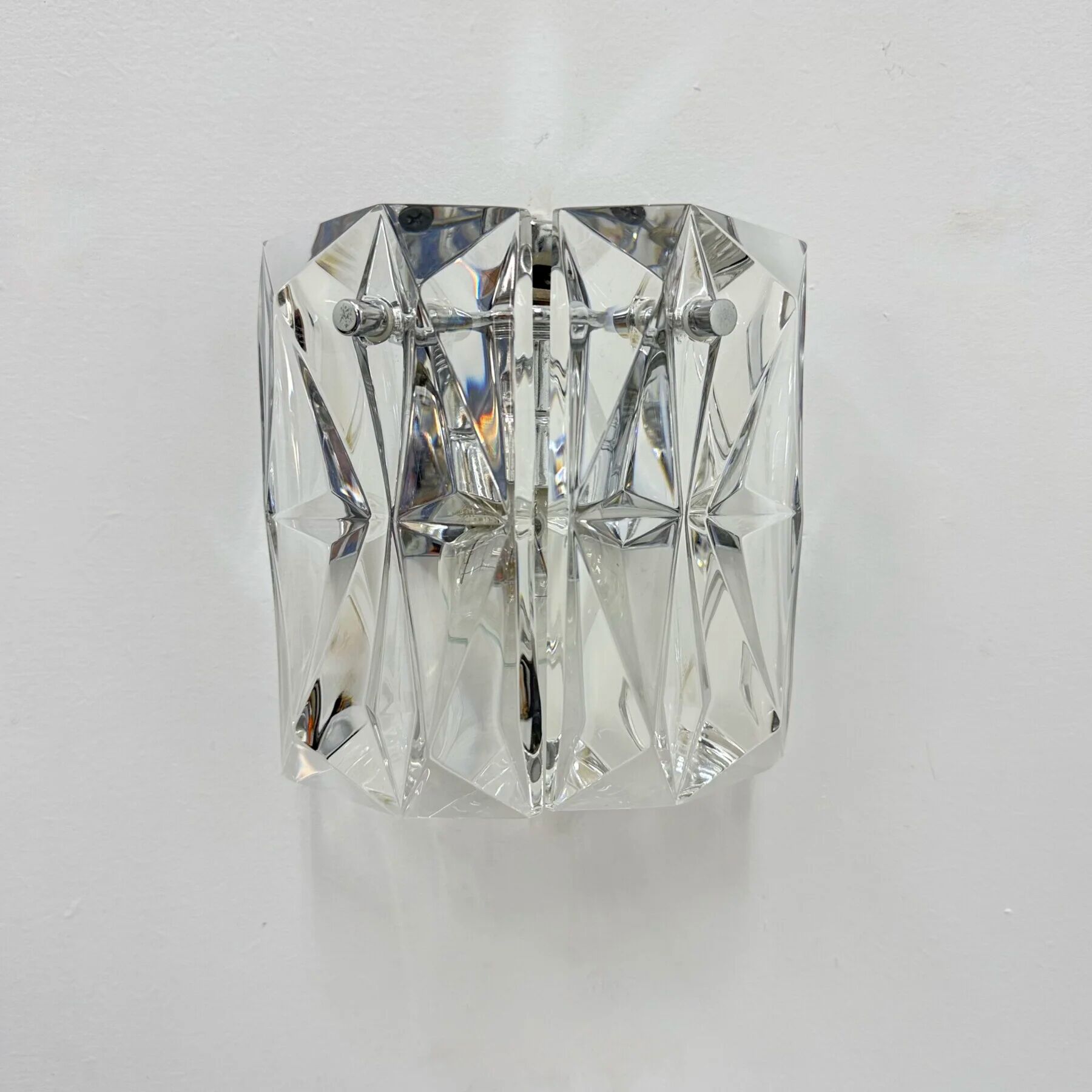 Pair of crystal sconces by Kinkeldey, Germany, 1970s