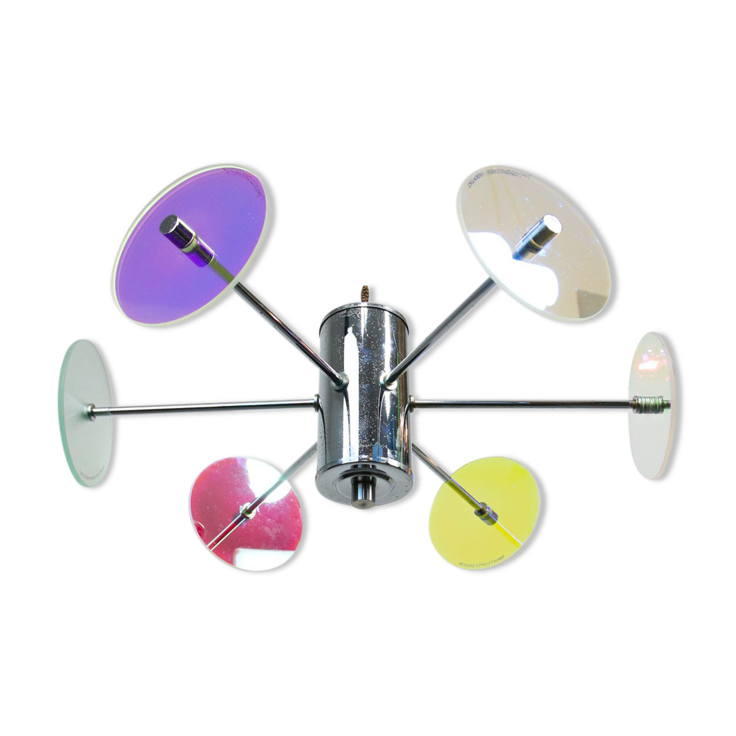 Vintage Italian Chrome Lamp Duo, 70s