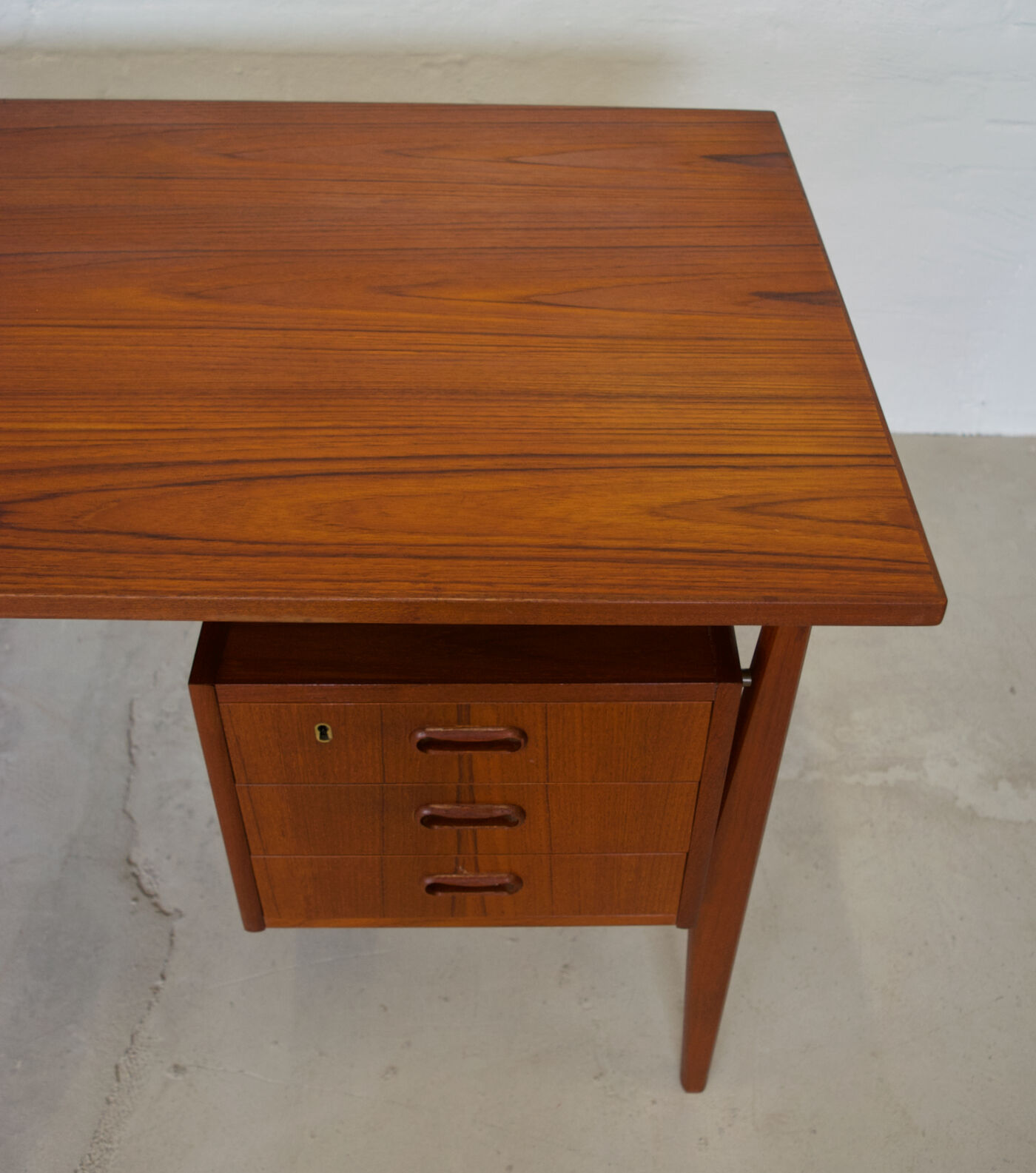 Teak 'Floating' Desk By Gunner Nielsen For Tibergaard, Denmark.
