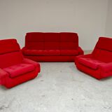 Complete red salon jitona style atlantis space age 1970