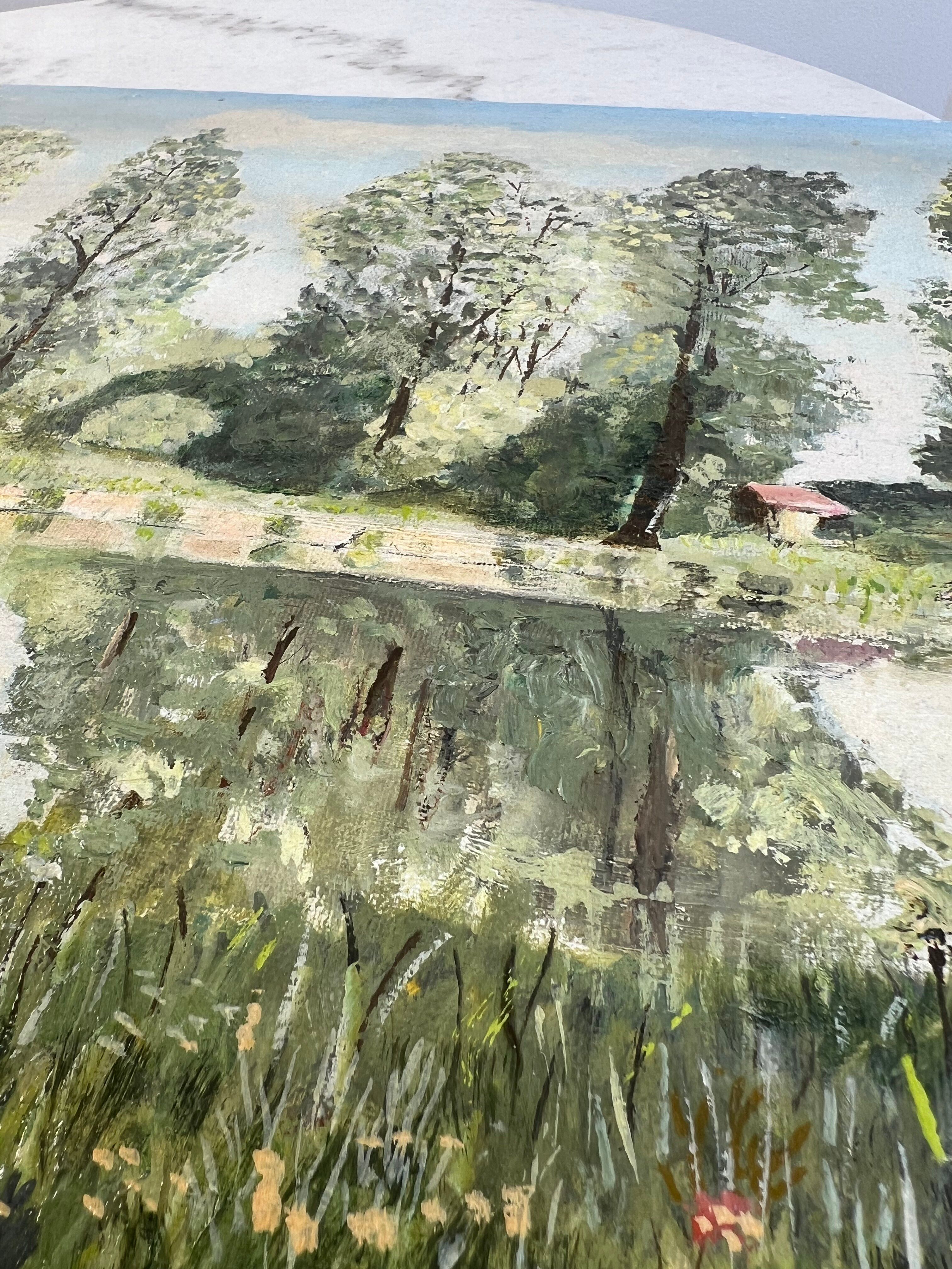 Oil painting on canvas by an artist from the Rhône.