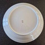 Poral Limoges - Plat creux rond - modèle de fleurs dorées et filet doré - Porcelaine