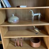 Vintage modernist oak display bookcase