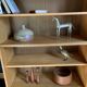 Vintage modernist oak display bookcase