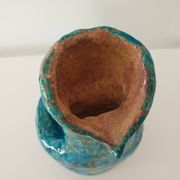 Brutalist Zoomorphic Bird Ceramic Flower Vase Signed NICOLE