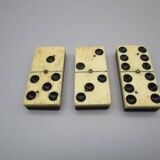 Antique domino game made of wood and bone