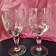 2 Glasses on foot old frieze garland and flowers decoration emma