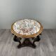 Table Guéridon en bois sculpté avec plateau en marbre, XIXe siècle