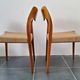 4 Scandinavian chairs by Niels Otto Møller, Danish design, 1950s, wood and rope
