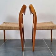 4 Scandinavian chairs by Niels Otto Møller, Danish design, 1950s, wood and rope