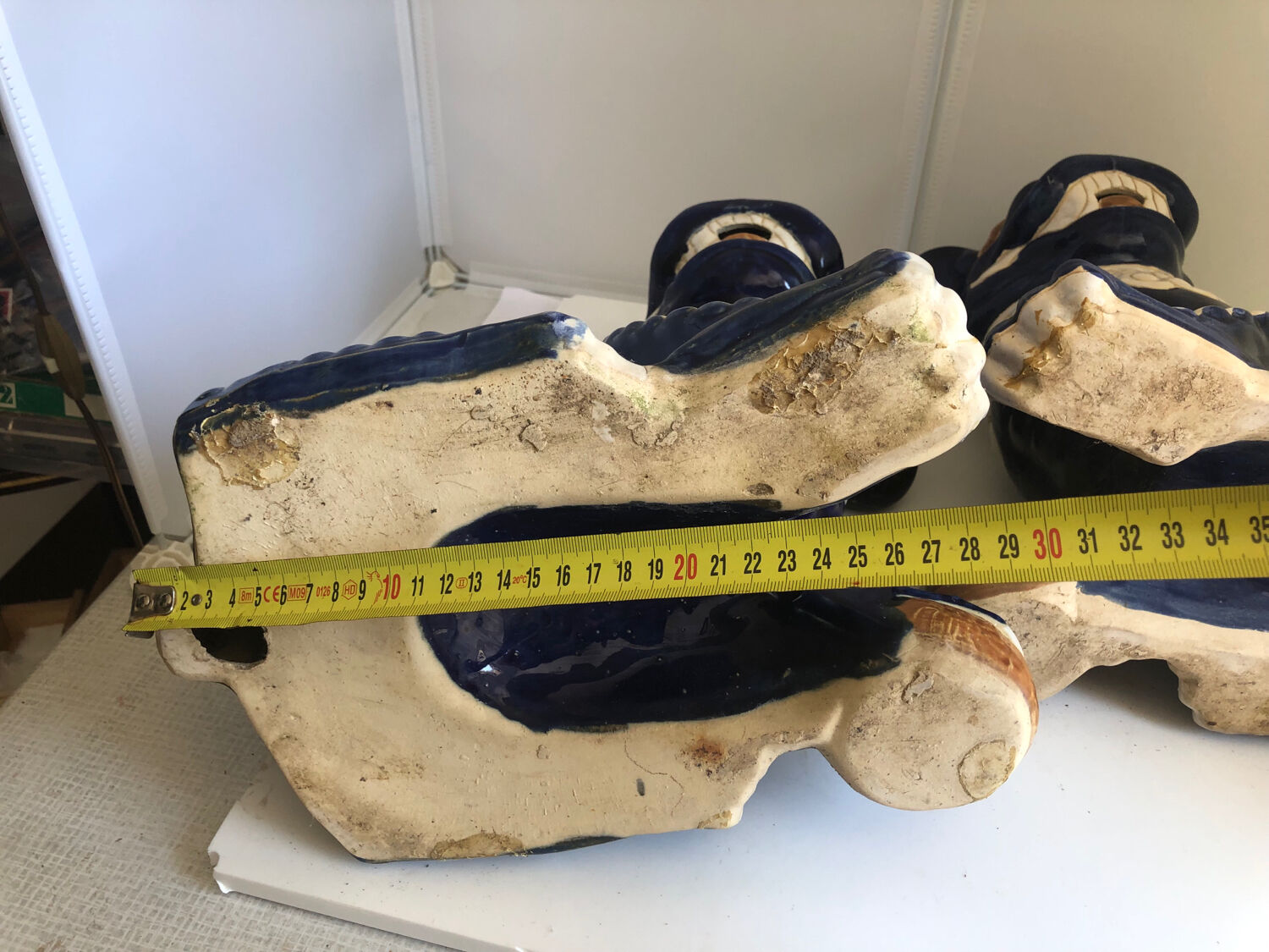 Vintage Chinese food dog ceramic Chinese blue and white dogs foo