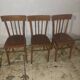 3 old wooden bistro chairs from the 50s