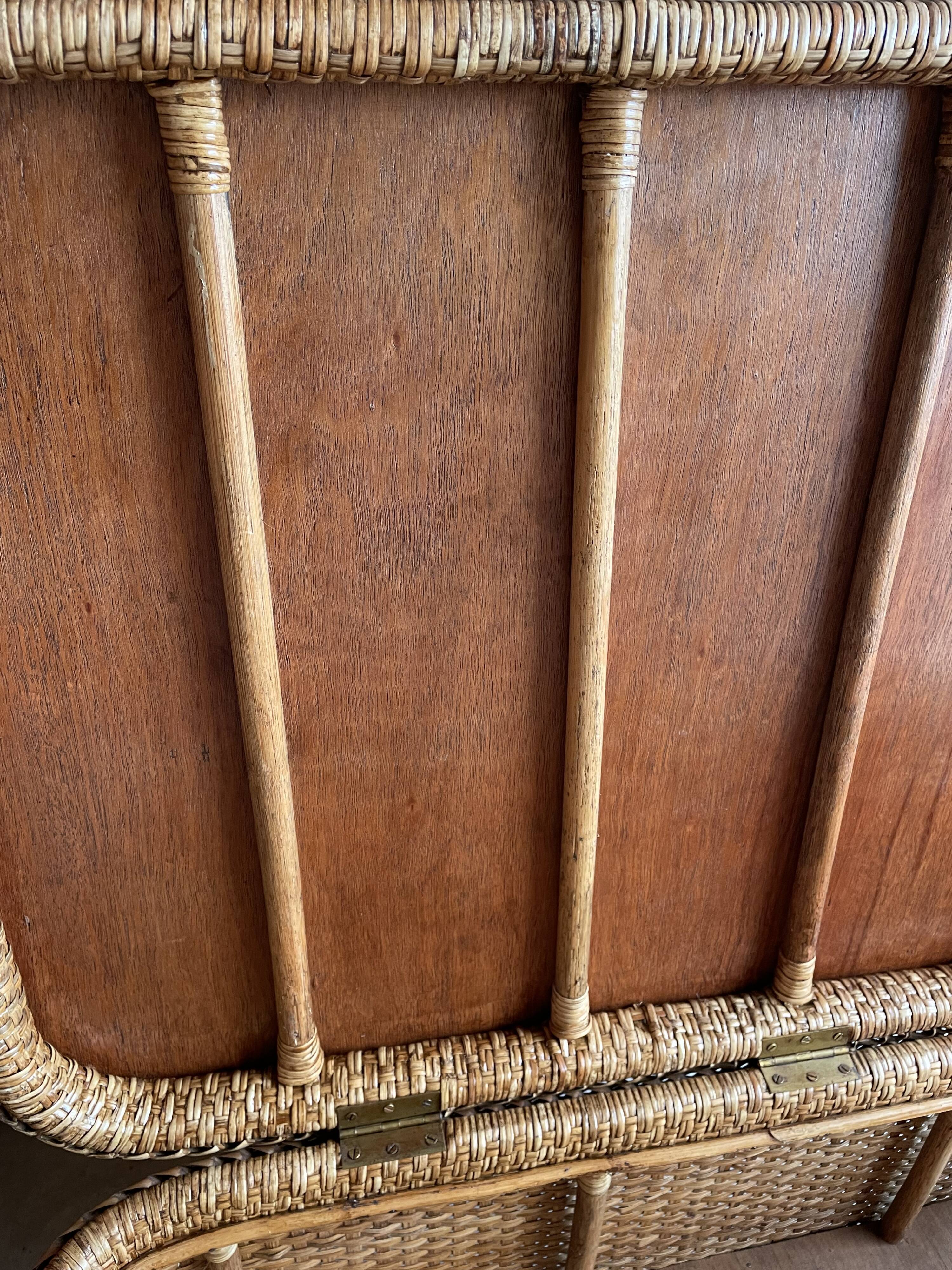 Coffee table braided rattan chest