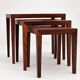Tables gigognes en palissandre par Severin Hansen, Haslev Møbelsnedker Danemark années 60.
