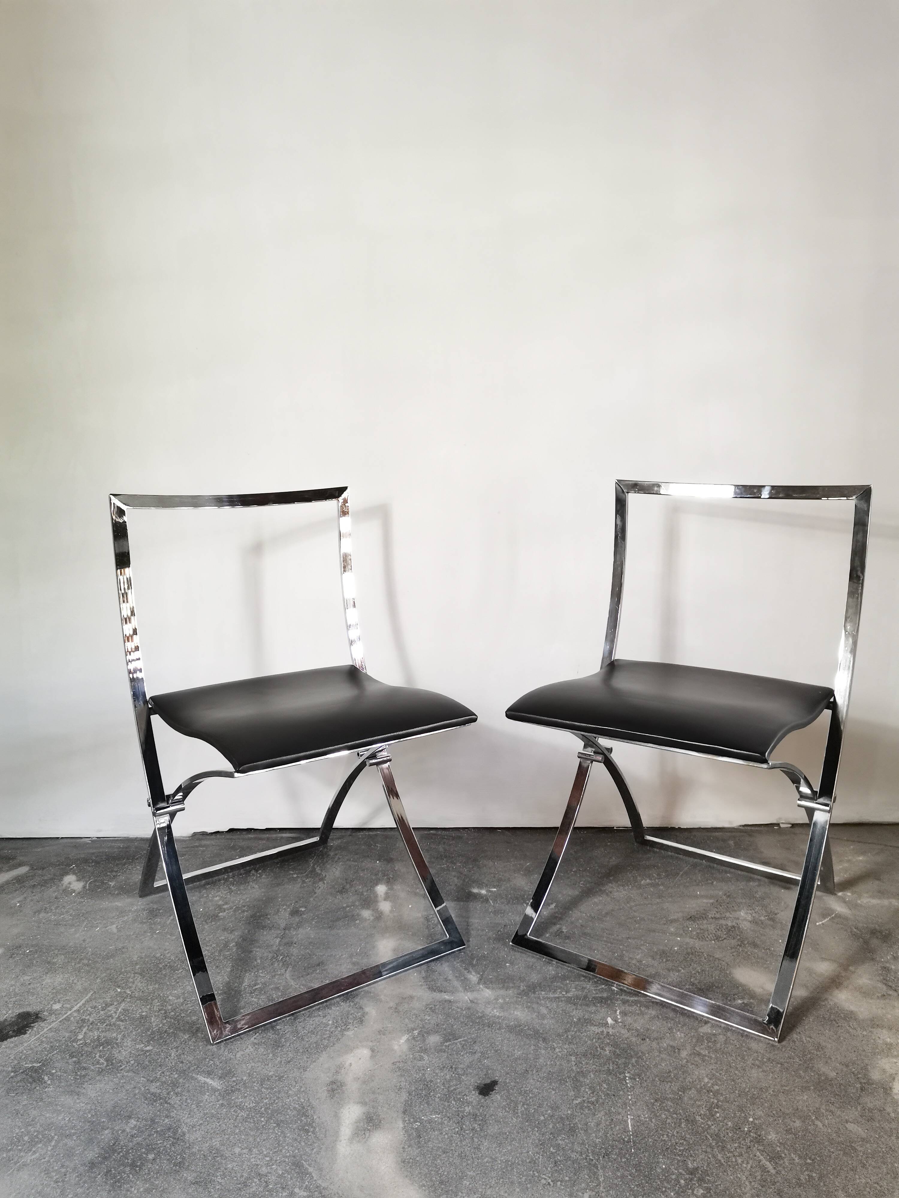 Marcello Cuneo, Model “Luisa”, 1970s Set of 2 Dining Chairs