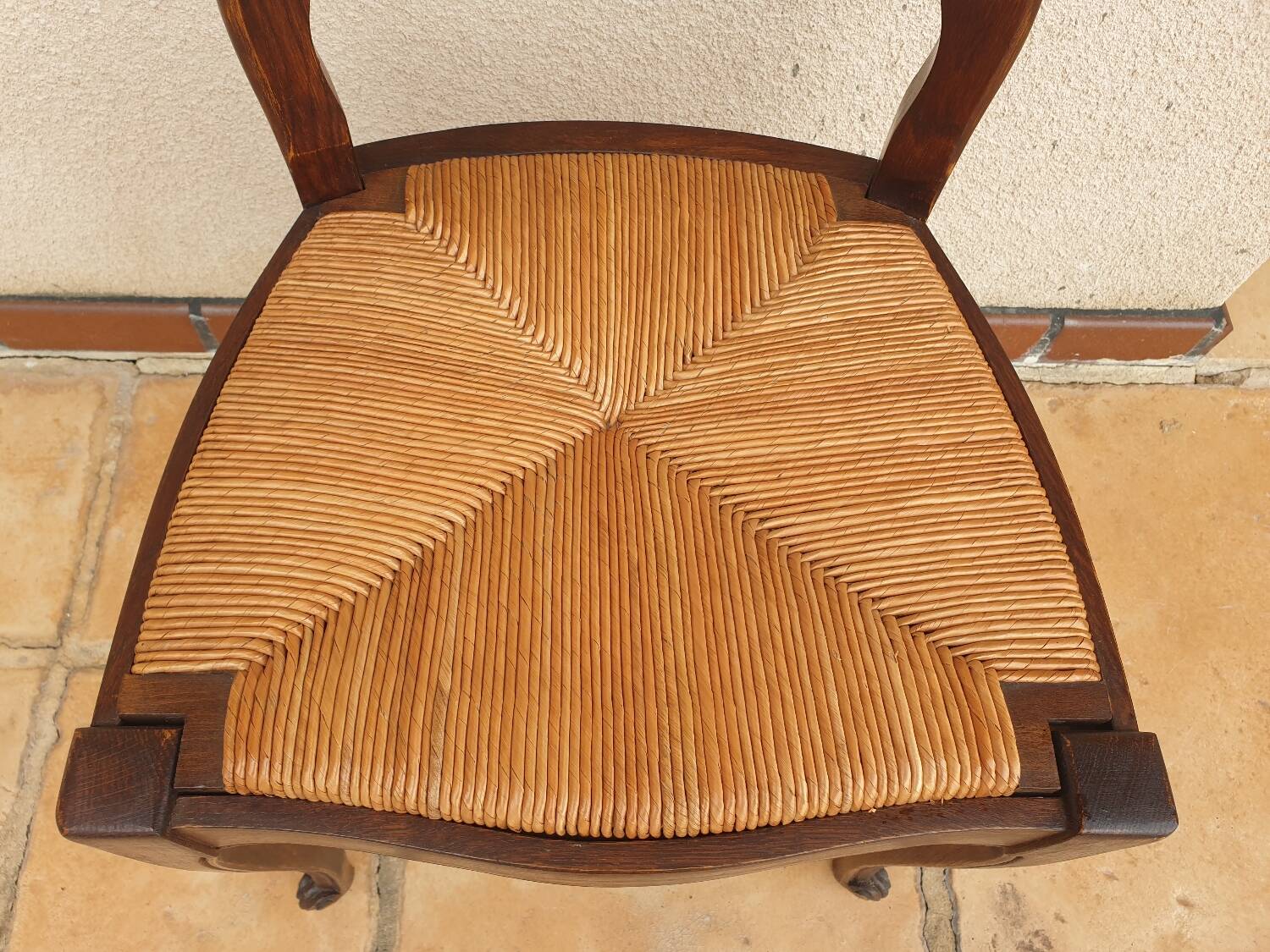 Regency chairs in straw-studded oak