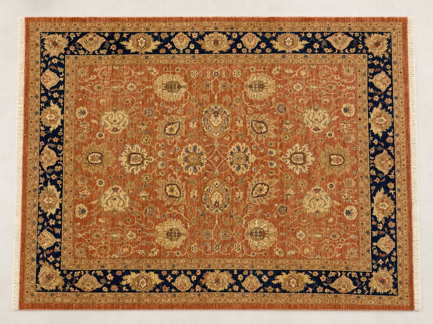 Hand-knotted Oriental rug in wool, 235 × 300 cm