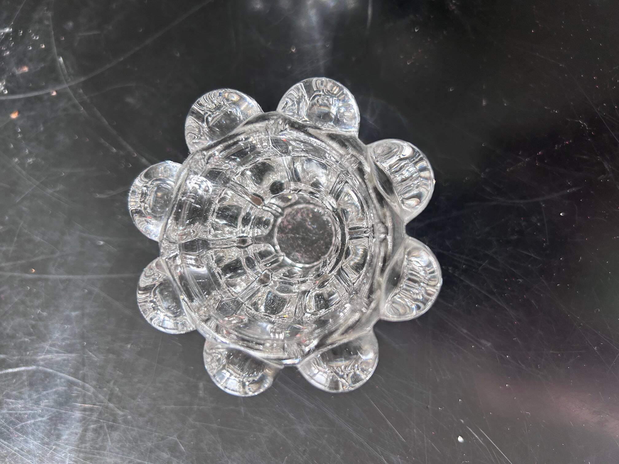 pair of crystal candle holders