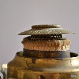 19th c. longwy earthenware oil lamp
