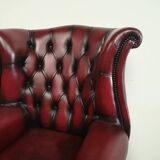 English armchair chesterfield burgundy leather