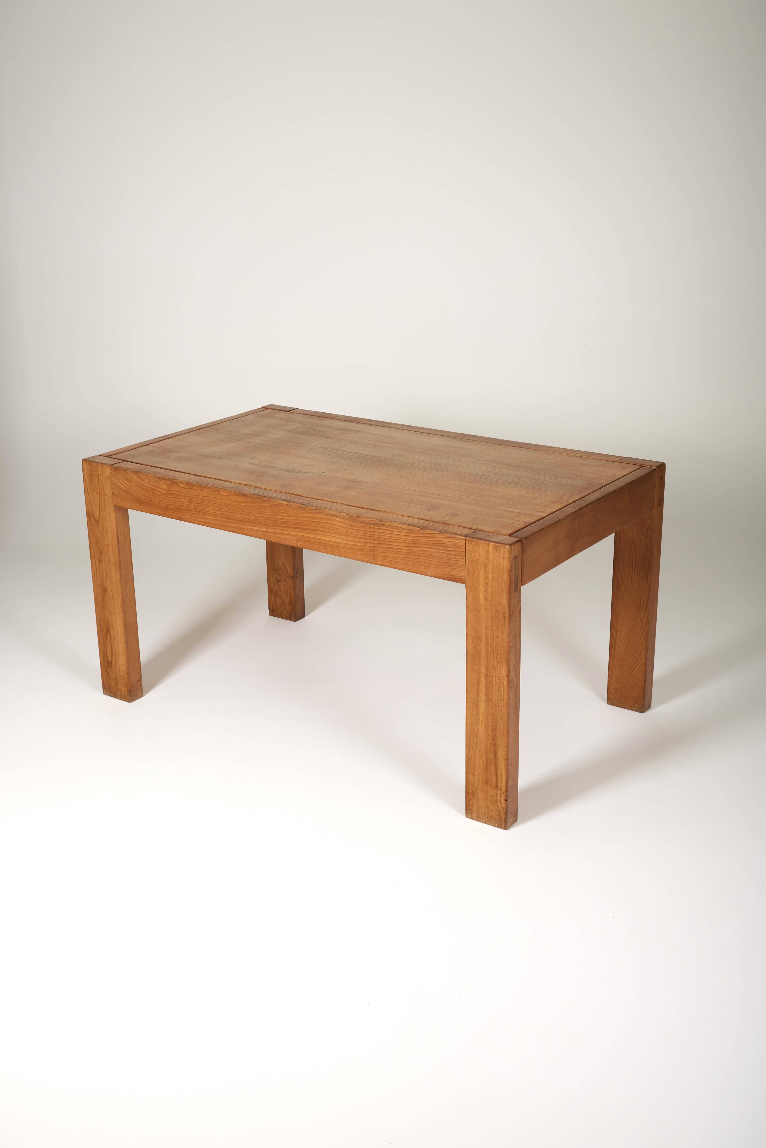 Table en orme Maison Regain, 1980s