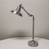 Lampe articulée industrielle, nickelé, Houillon Nancy,