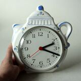 Ceramic kitchen clock with Junghans Quartz Movement, vintage from the 80s